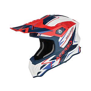 Κράνος Acerbis Airstrike-X Fiberglass ECE 22.06 26905.034 άσπρο/μπλε/κόκκινο