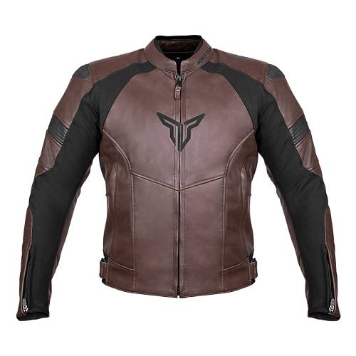 Nordcode Μπουφάν Μηχανής Racer Oversize Δερμάτινο Ανδρικό Καφέ/Μαύρο