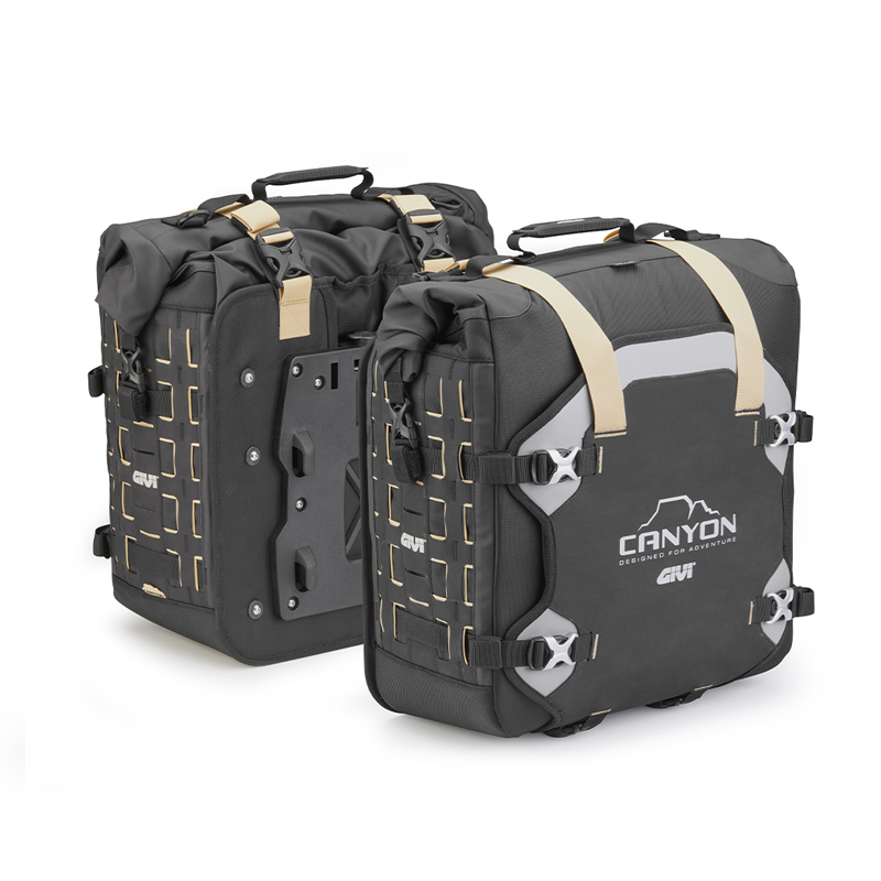 Τσάντες πλαϊνές  GRT709B_ 35+35l αδιάβροχες Canyon καφέ ιμάντες GIVI