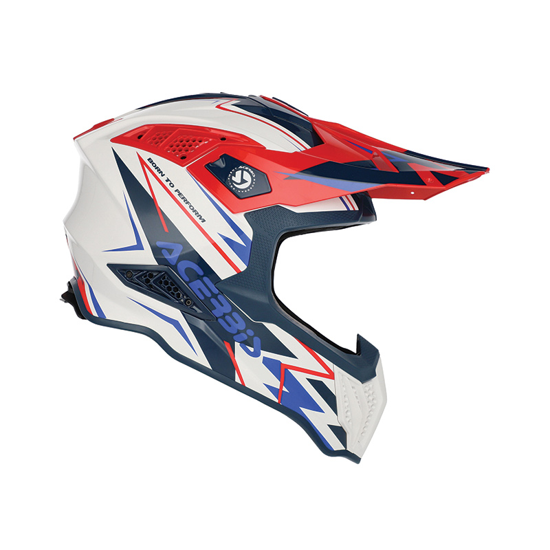Κράνος Acerbis Airstrike-X Fiberglass ECE 22.06 26905.034 άσπρο/μπλε/κόκκινο