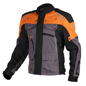 Nordcode Μπουφάν Μηχανής X-Cross Ανδρικό Καλοκαιρινό Σκούρο γκρι/πορτοκαλί