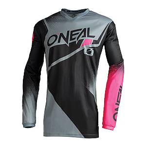 MX Μπλούζα Oneal Element Racewear V.22 Lady μαύρο/γκρι/ροζ