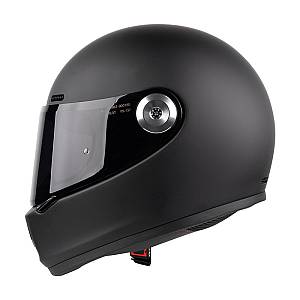 Κράνος Pilot Retro Fiberglass ECE 22.06 μαύρο ματ + extra σκούρο φυμέ ζελατίνα