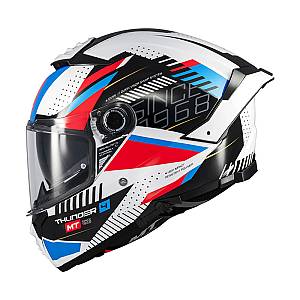 Κράνος MT Thunder 4 SV Luminence A7 άσπρο/κόκκινο/μπλε gloss