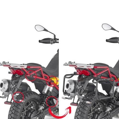 Βάσεις πλαϊνών βαλιτσών PLOR8203MK_V85 TT (2019) για monokey   MOTO GUZZI GIVI