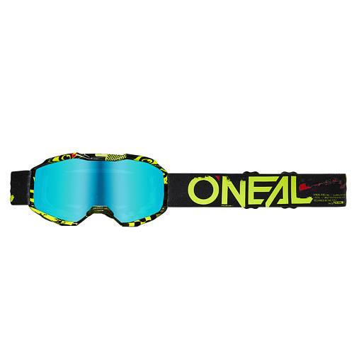 Μάσκα Oneal B-10 Attack V.24 Junior μαύρο/neon κίτρινο-μπλε ιριδίου