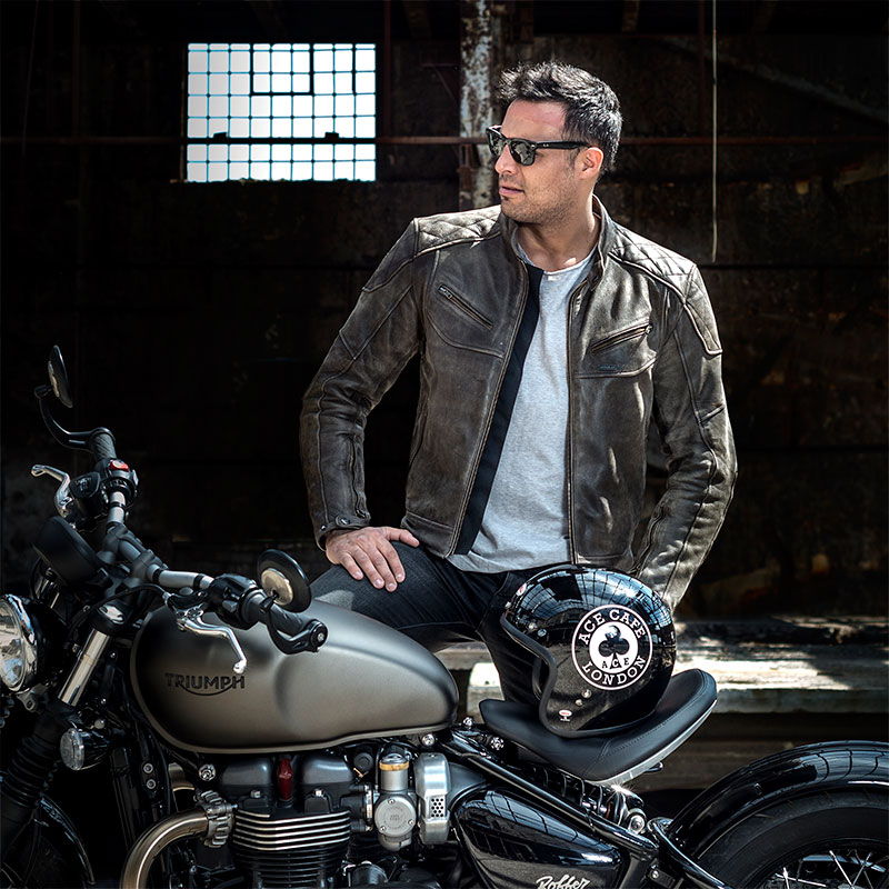 Nordcode Μπουφάν Μηχανής Cafe Race Ανδρικό Χειμερινό Δερμάτινο Καφέ αντίκ