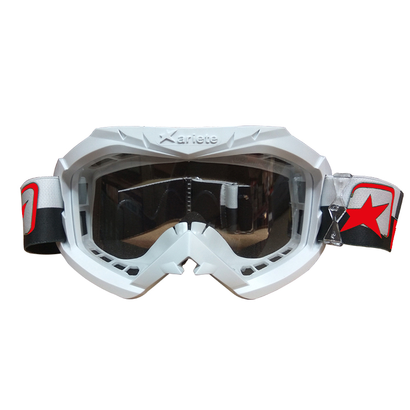 Μάσκα Ariete 12960-C237 Aria άσπρη με μαύρο-άσπρο-κόκκινο enduro