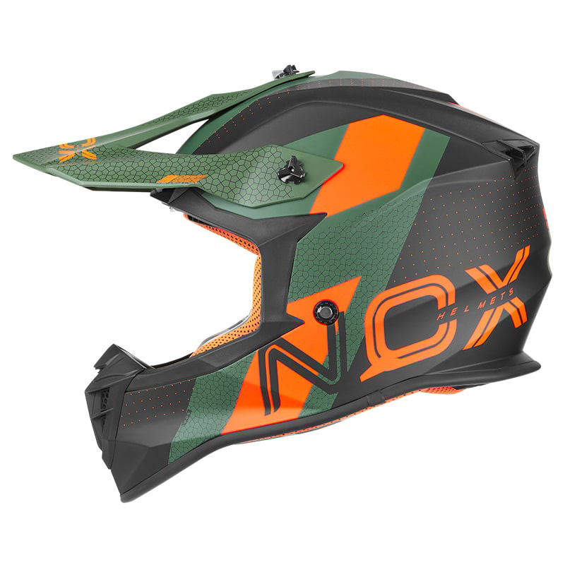 Κράνος Nox N633 Viper πράσινο/πορτοκαλί ματ