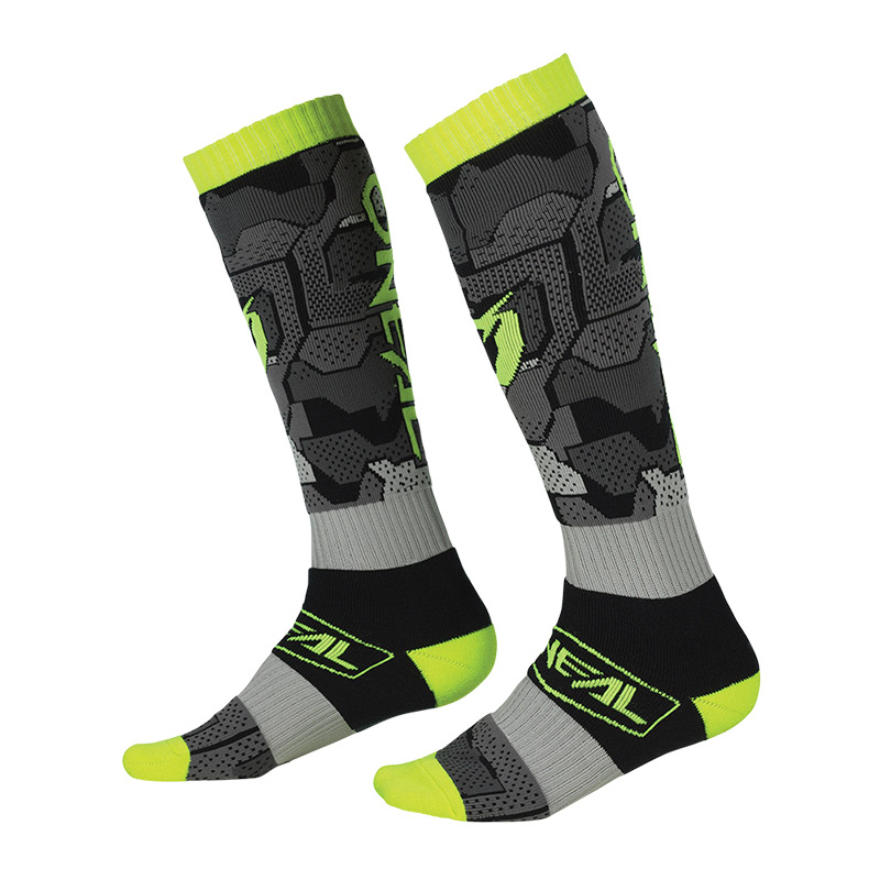 Κάλτσες ONeal Pro MX Camo V.22 γκρι/neon κίτρινο