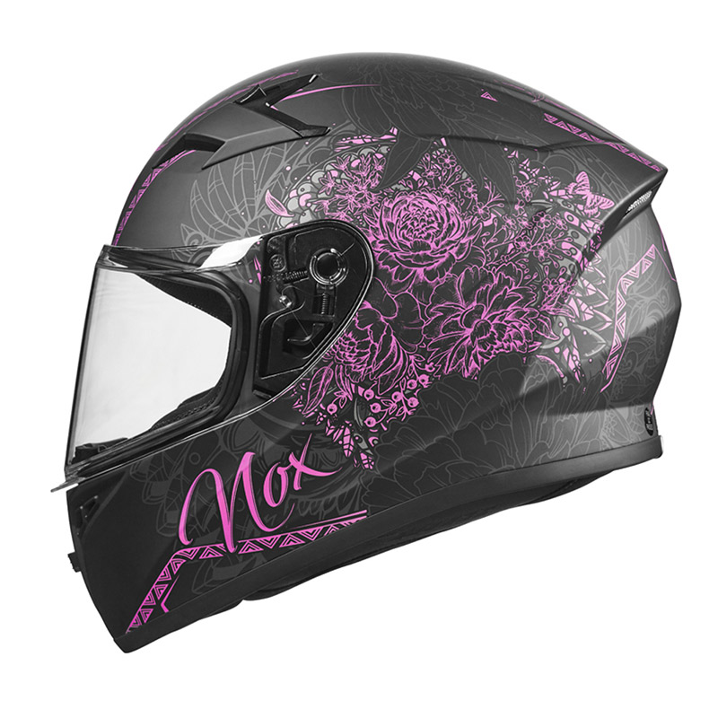 Κράνος Nox N961K Bloom Junior mat μαύρο/neon ροζ
