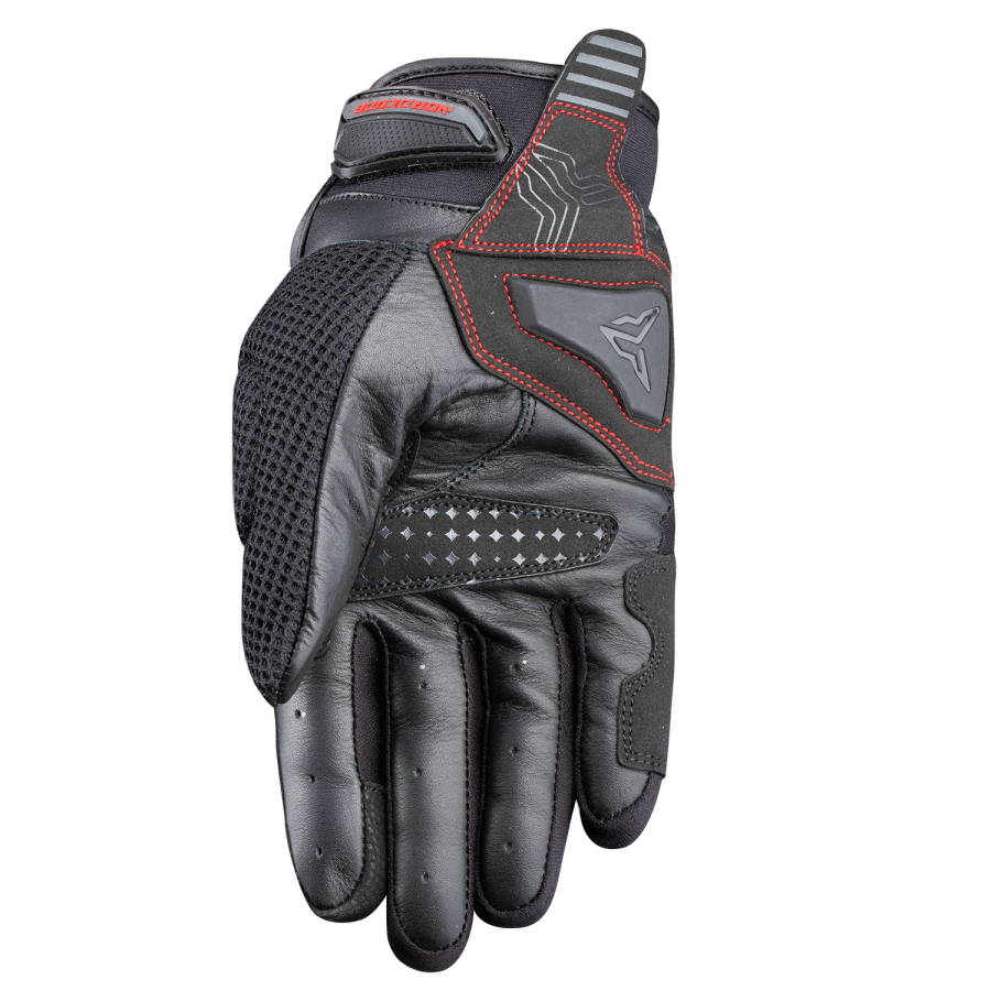Γάντια Nordcode Air Tech-r EN 13594 μαύρο-κόκκινο+δερμα