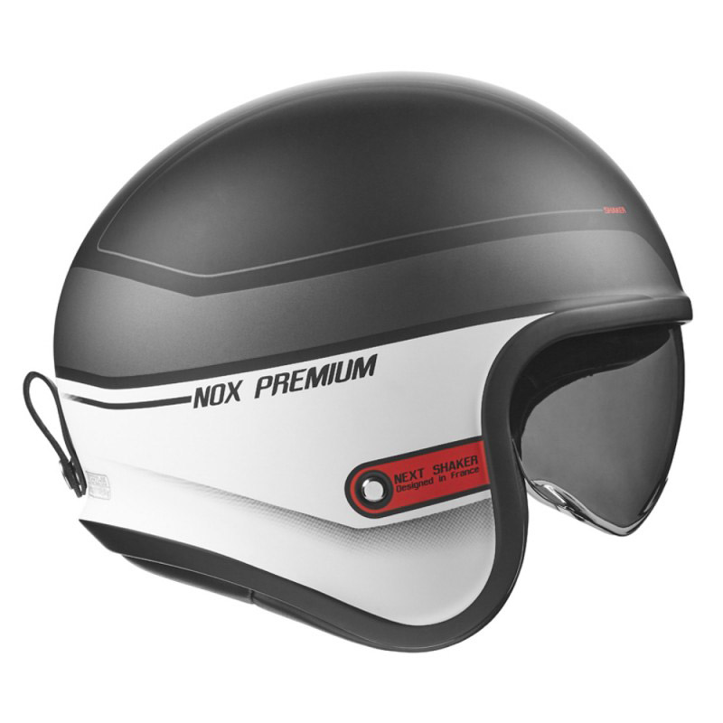 Kράνος Nox Next Shaker άσπρο/μαύρο/κόκκινο ματ