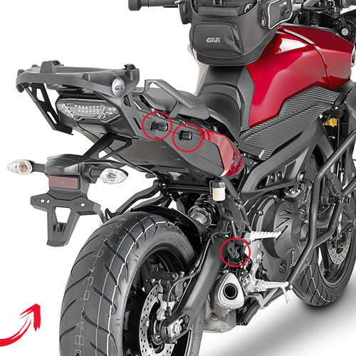 Βάσεις πλαϊνών βαλιτσών PLXR2122  MT-09 TRACER15 Yamaha GIVI