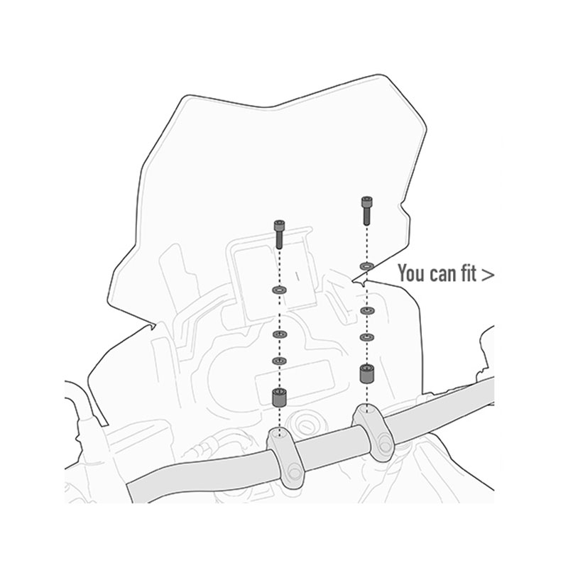 01SKIT UNIVERSAL KIT HONDA-KAWASAKI-BMW  για μπάρα S900A  GIVI